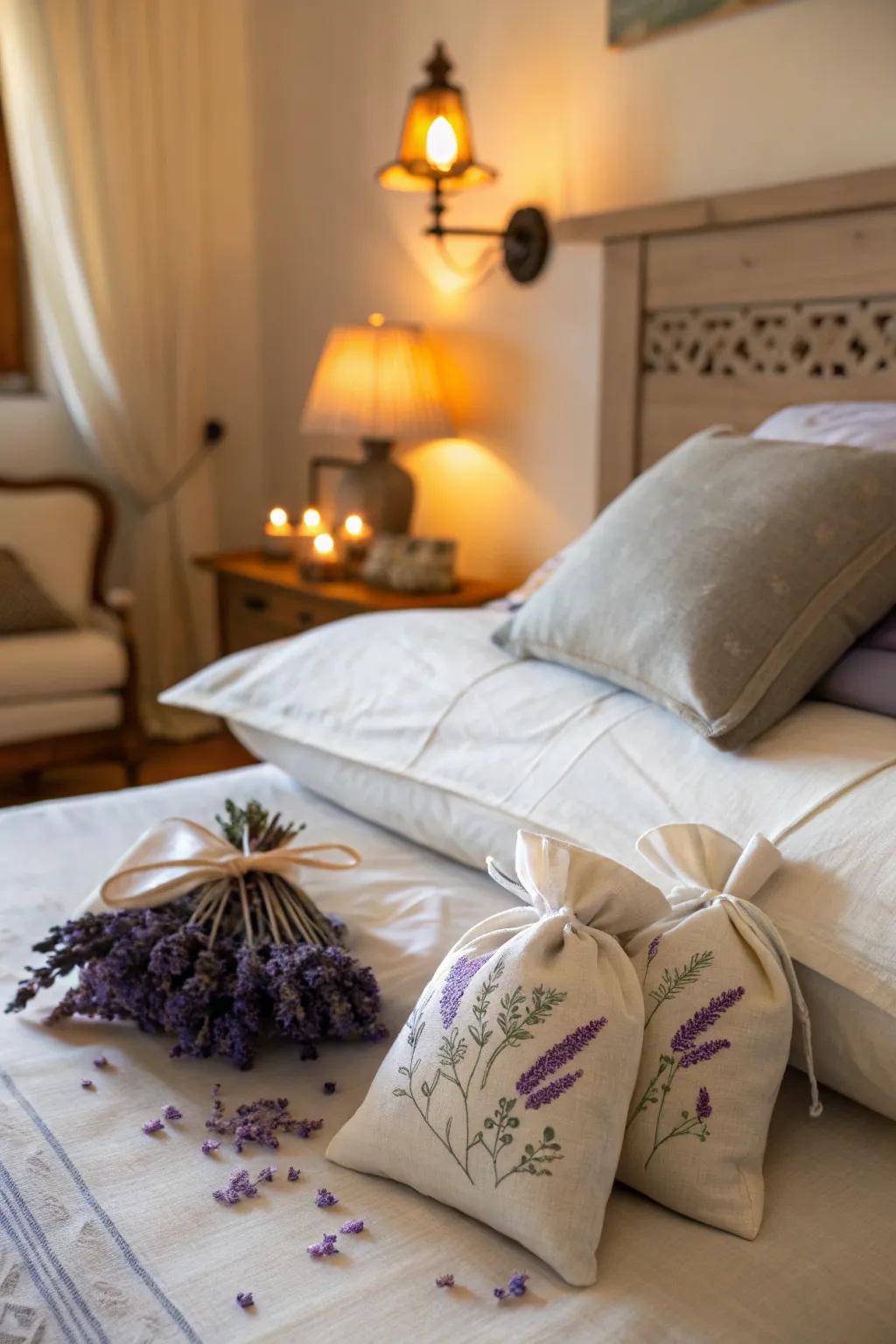Lavender sachets for a full night's peaceful slumber.