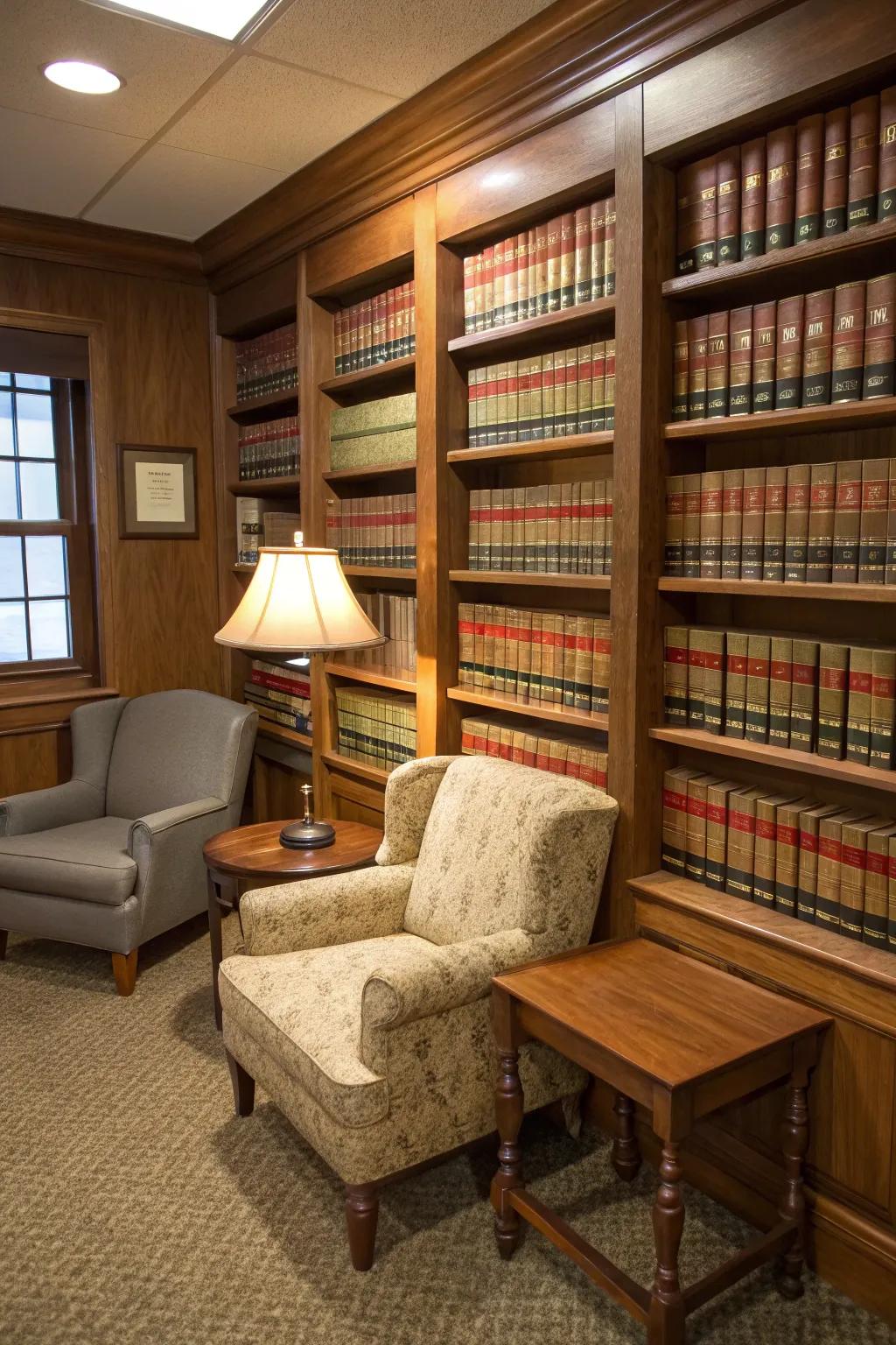 A reading alcove is a blend of function and style.