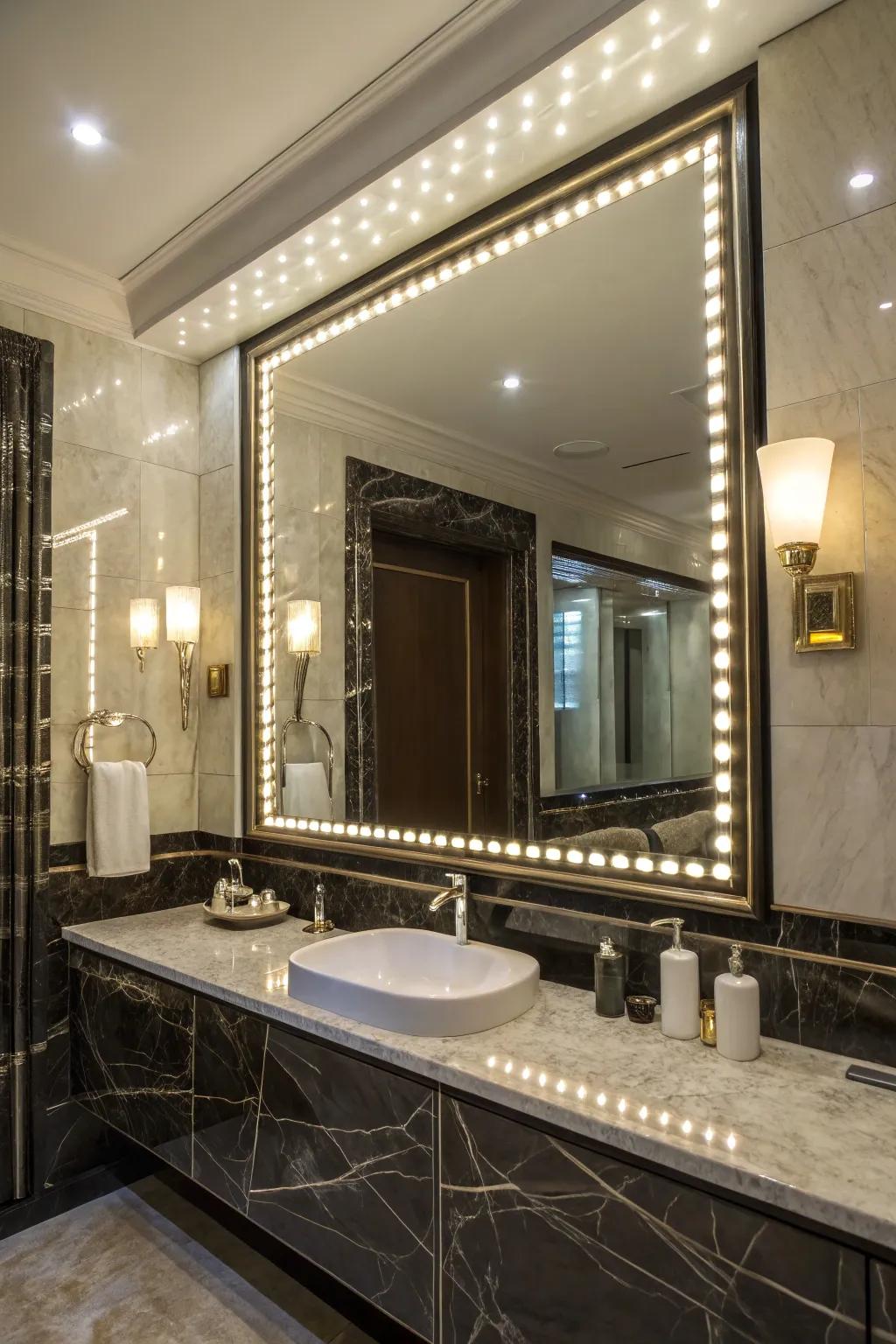 Transfigure your ablution zone via LED-illuminated mirrors.