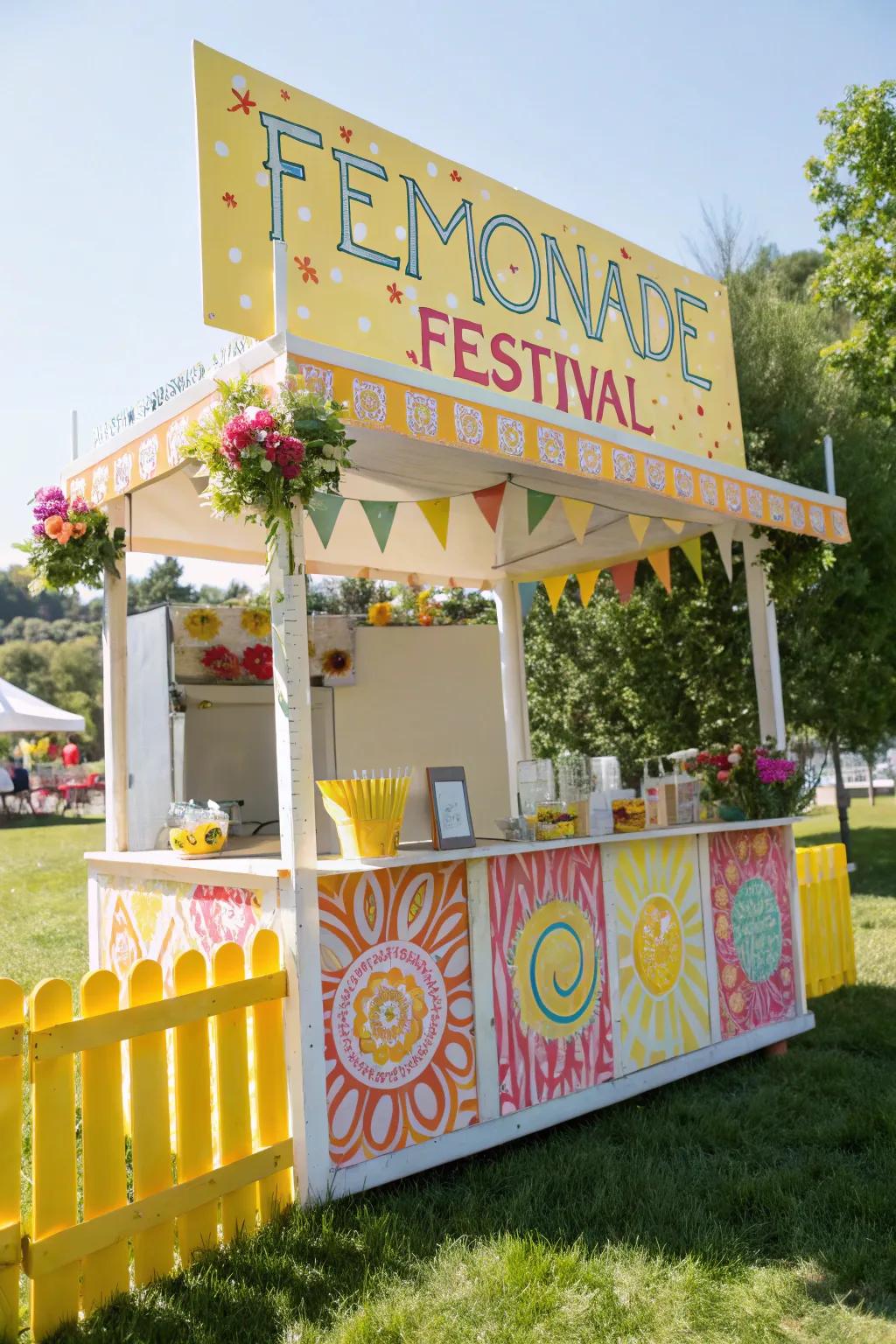 Celebration-themed signage carries the essence of summertime.