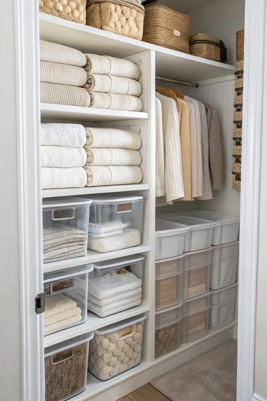 Mixing clear and solid storage offers the best of both worlds.