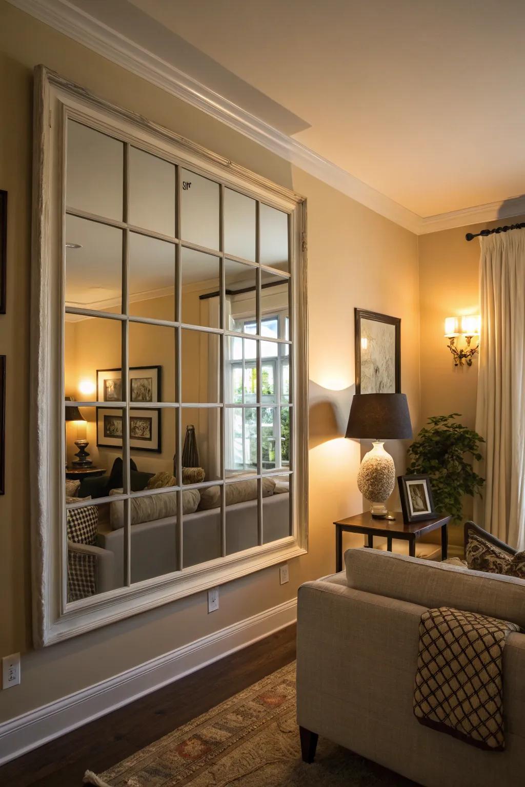 Window-style reflectors enhance light and visual space.