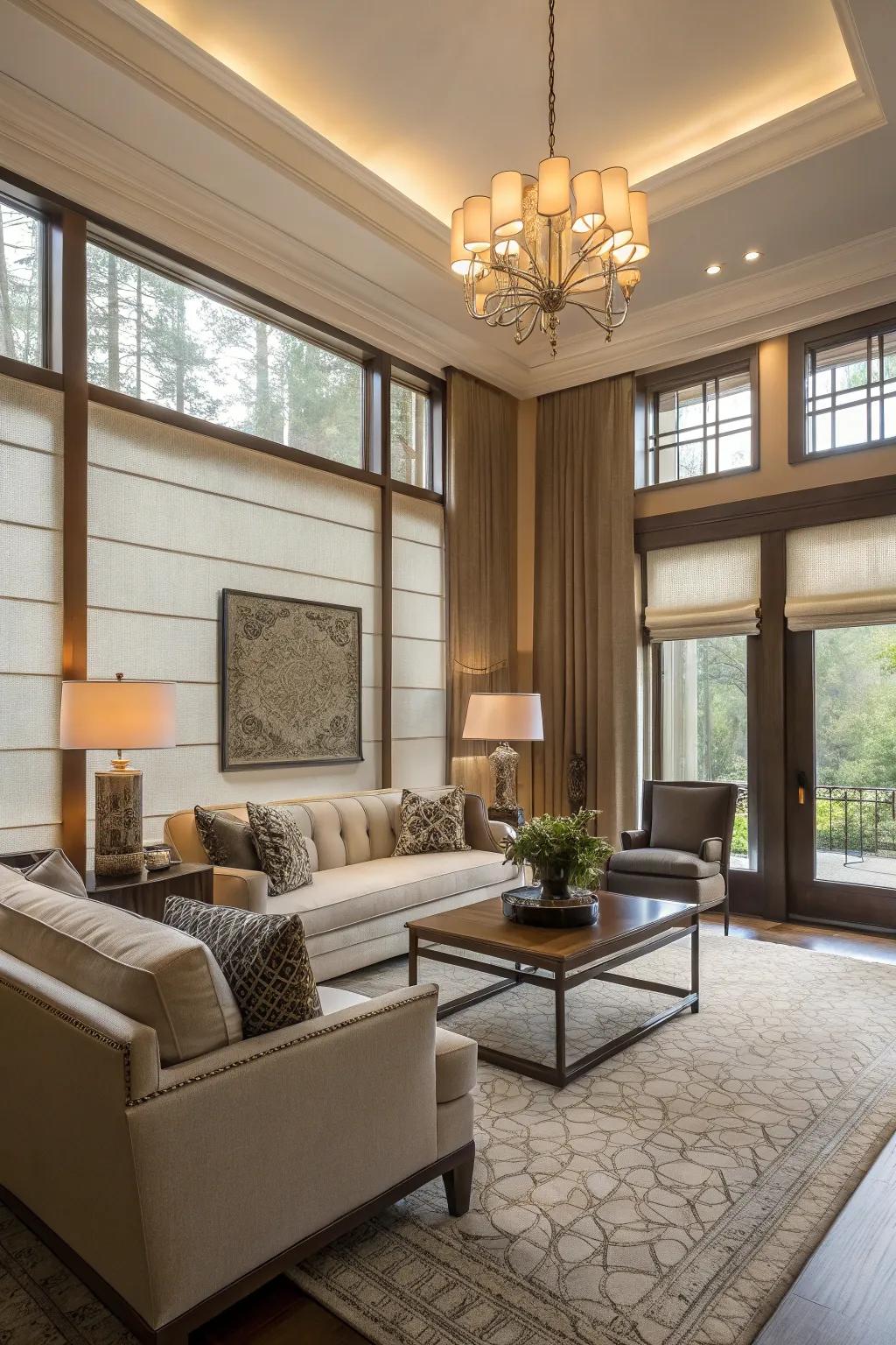 Darkened glass affording seclusion and style in an urban living space.