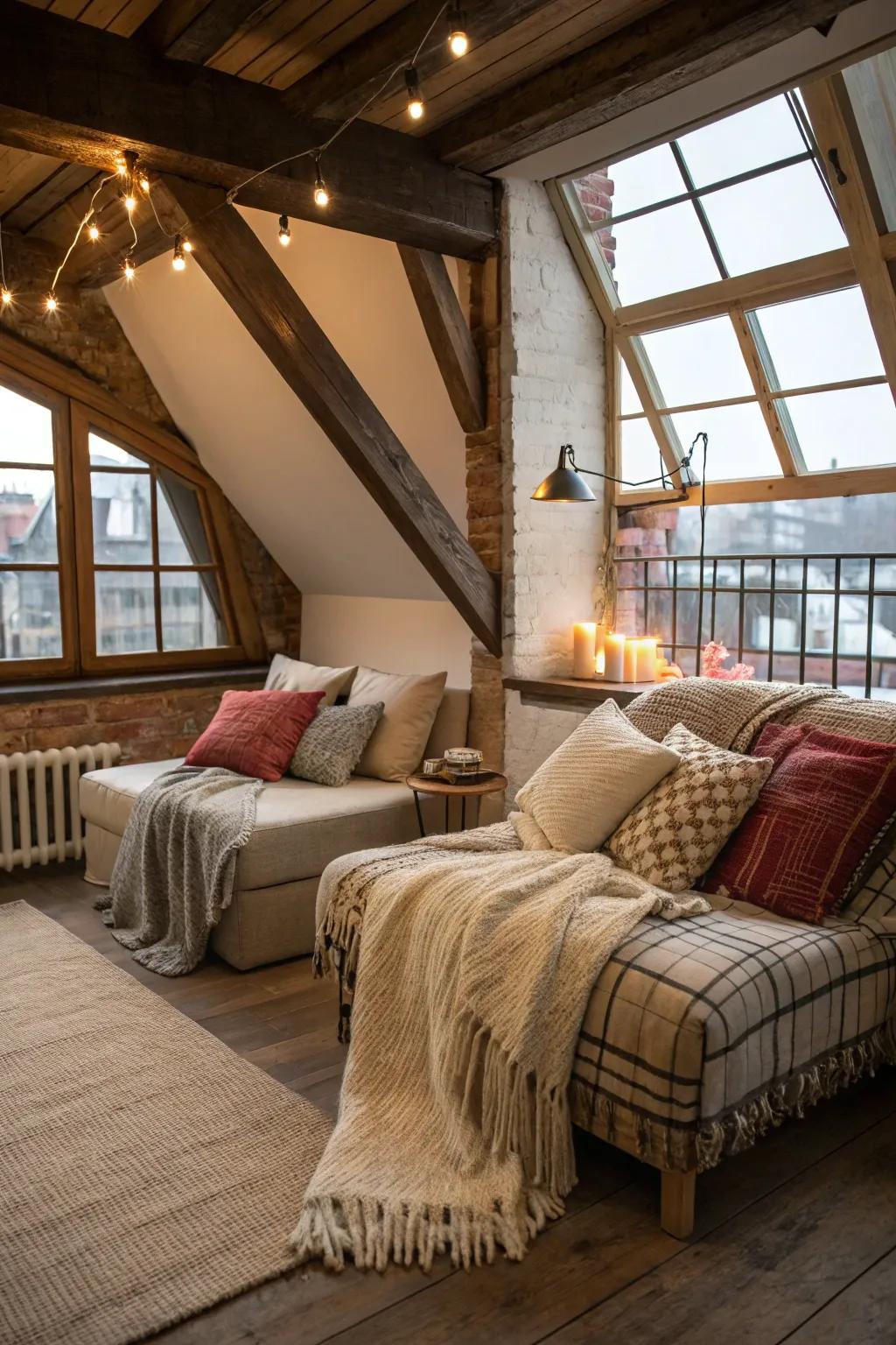 Comfortable spots add warmth and closeness.