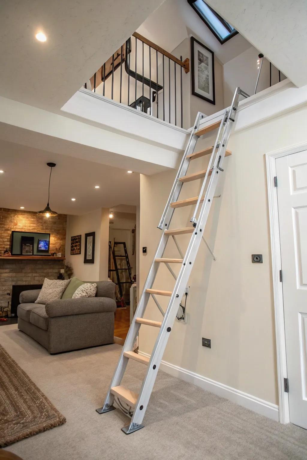 Loft ladder design made with safety in mind.