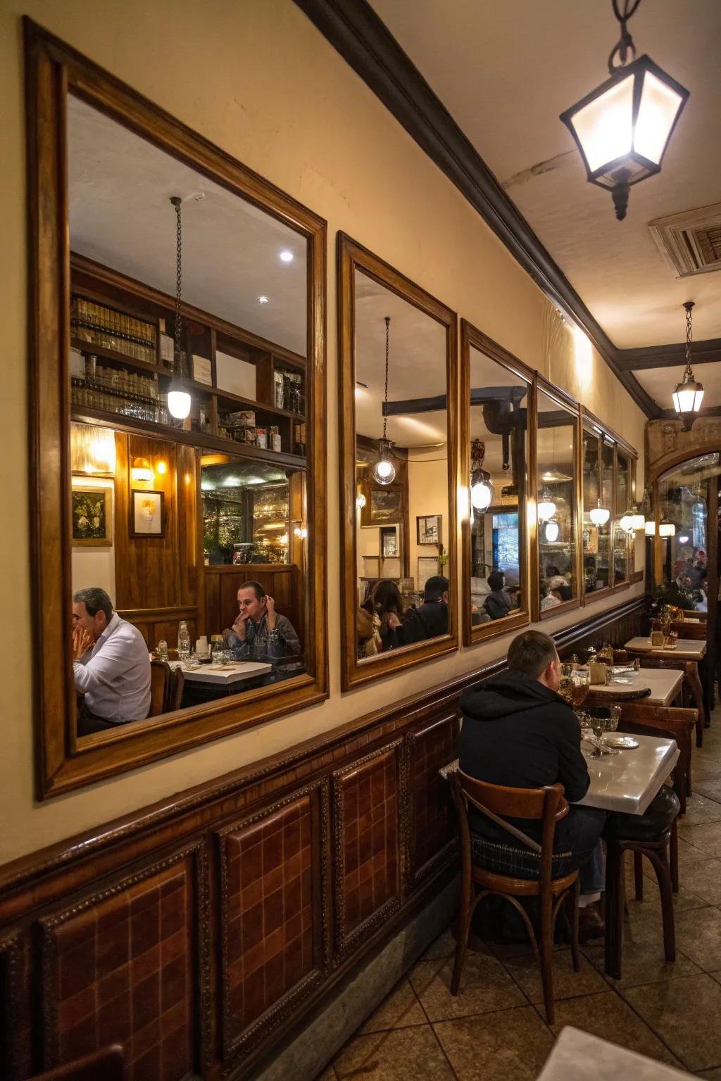 Mirrors create the illusion of increased space.