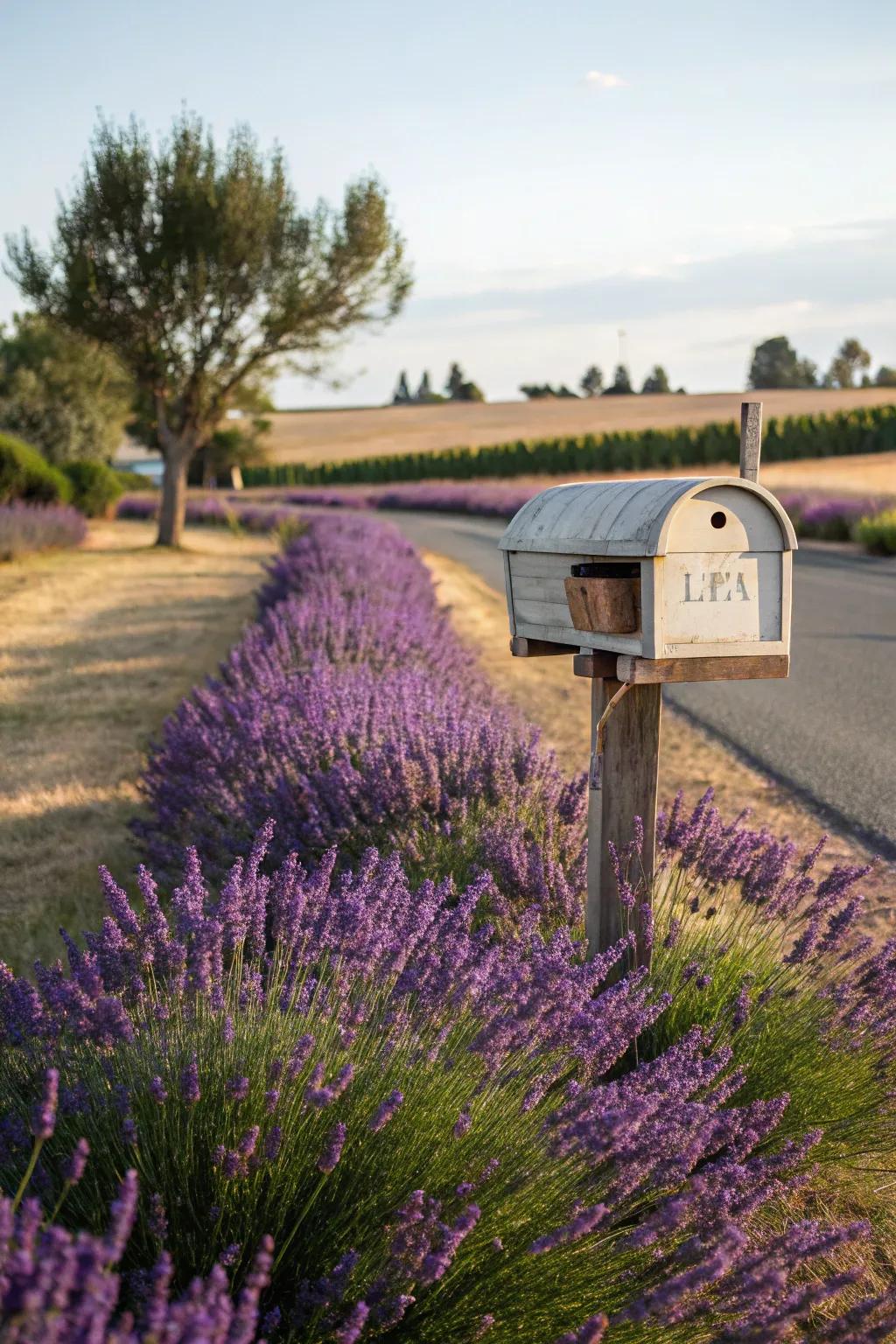Lavender gives a timeless beauty and soothing scent to your mailbox garden.
