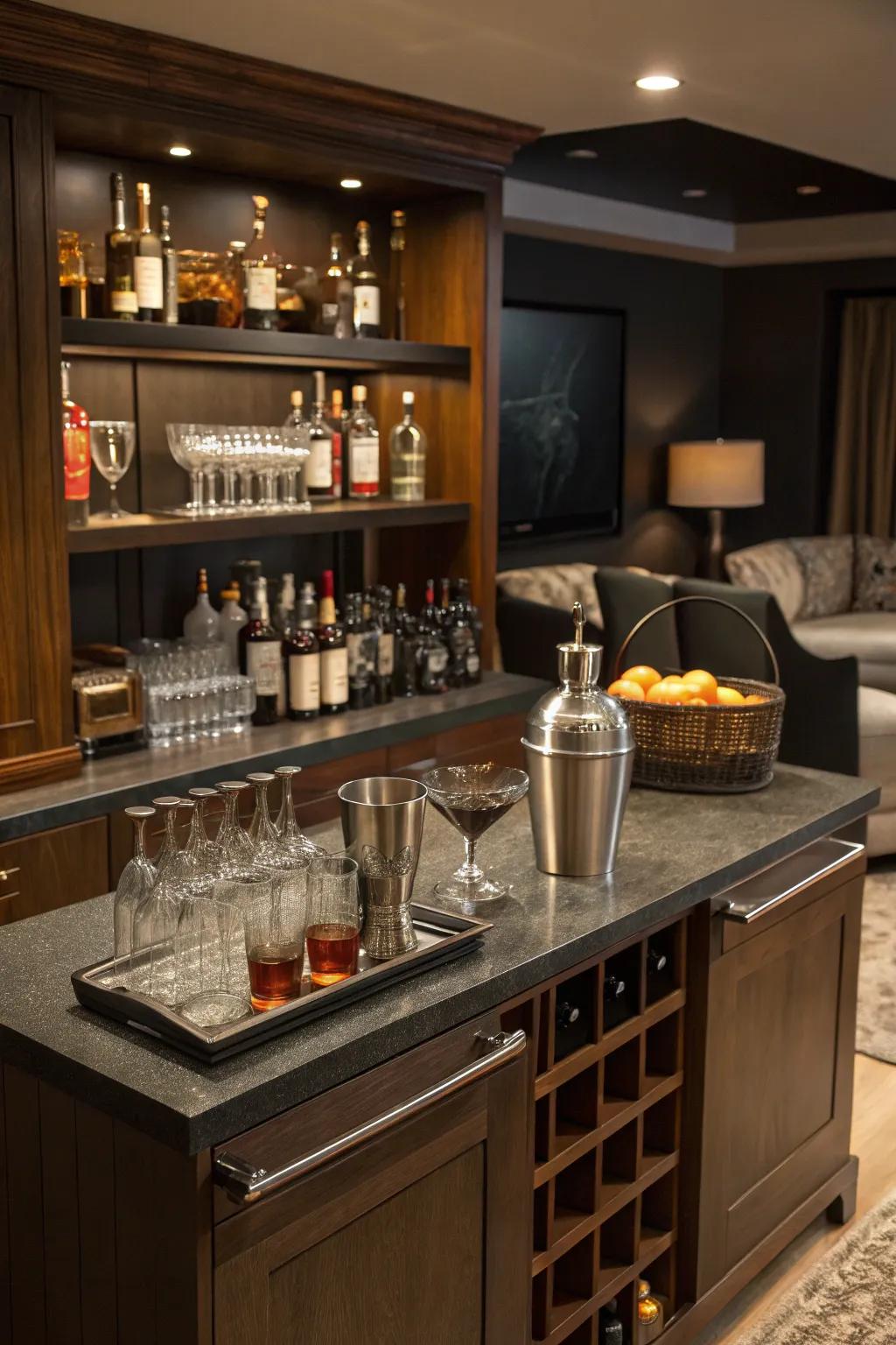 Become the ultimate cocktail artist with a dedicated mixology station.