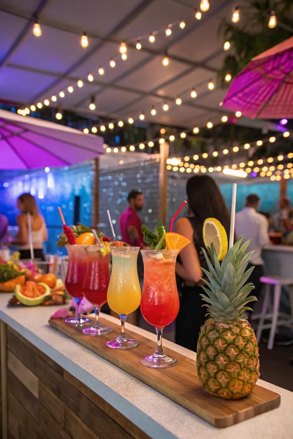 A DIY Hurricane cocktail bar adds flavor and fun to the night