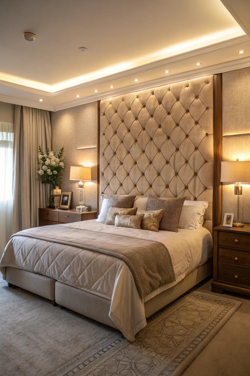 Fabric-covered walls add both comfort and luxury to your personal space.