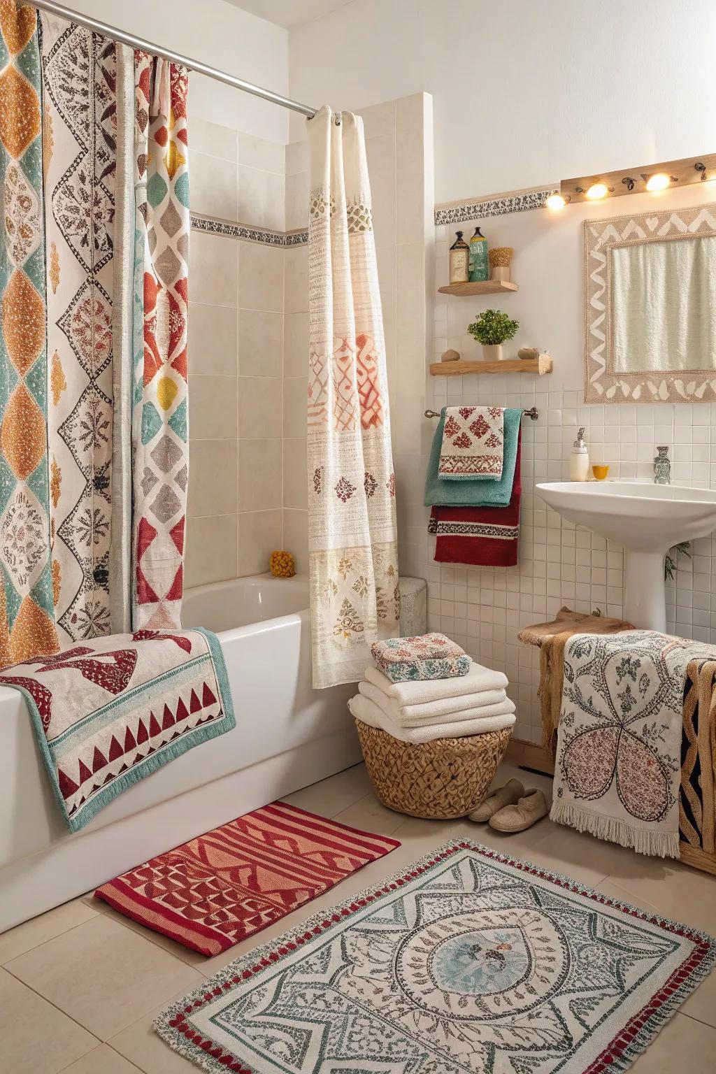 Varied textiles contribute layers of comfort.