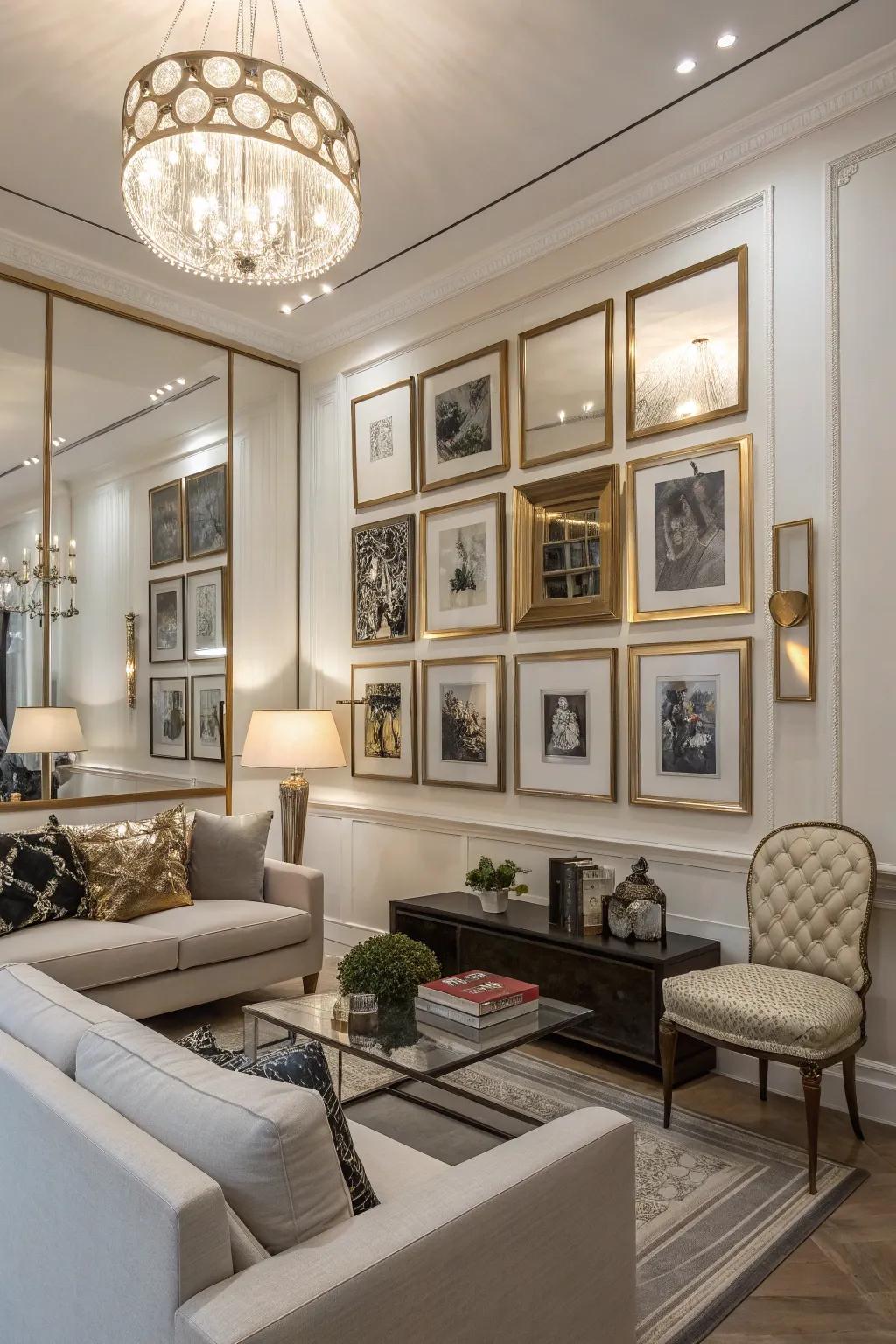 Looking-glasses impart luminosity and capacity to the aesthetic.