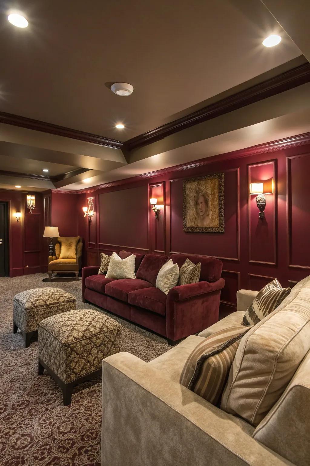 Deep wine cultivates a snug and comforting ambiance.