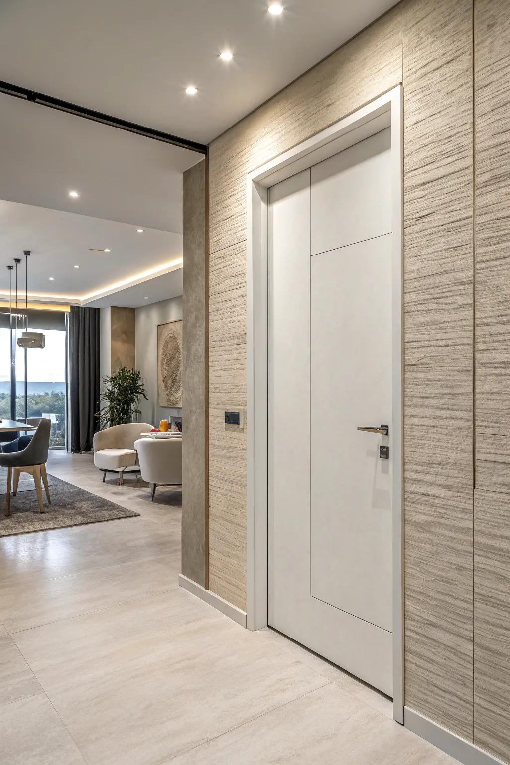 Doors without frames offer a seamless and streamlined look.