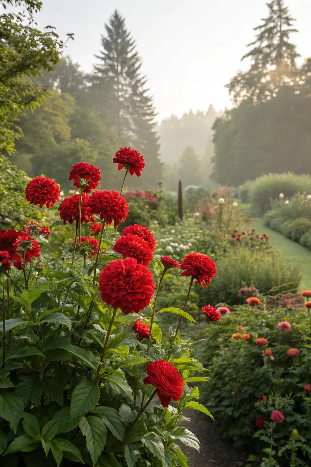 Contrasting colors inject dynamism into modern landscapes.