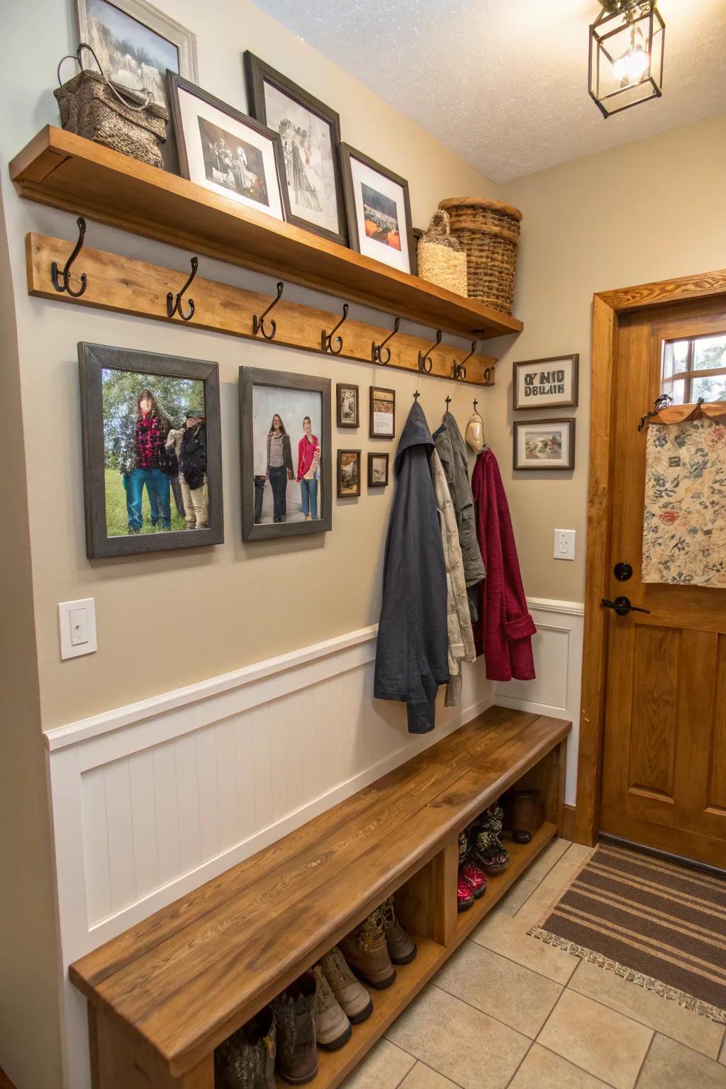 Your mudroom is made uniquely yours with personal touches.