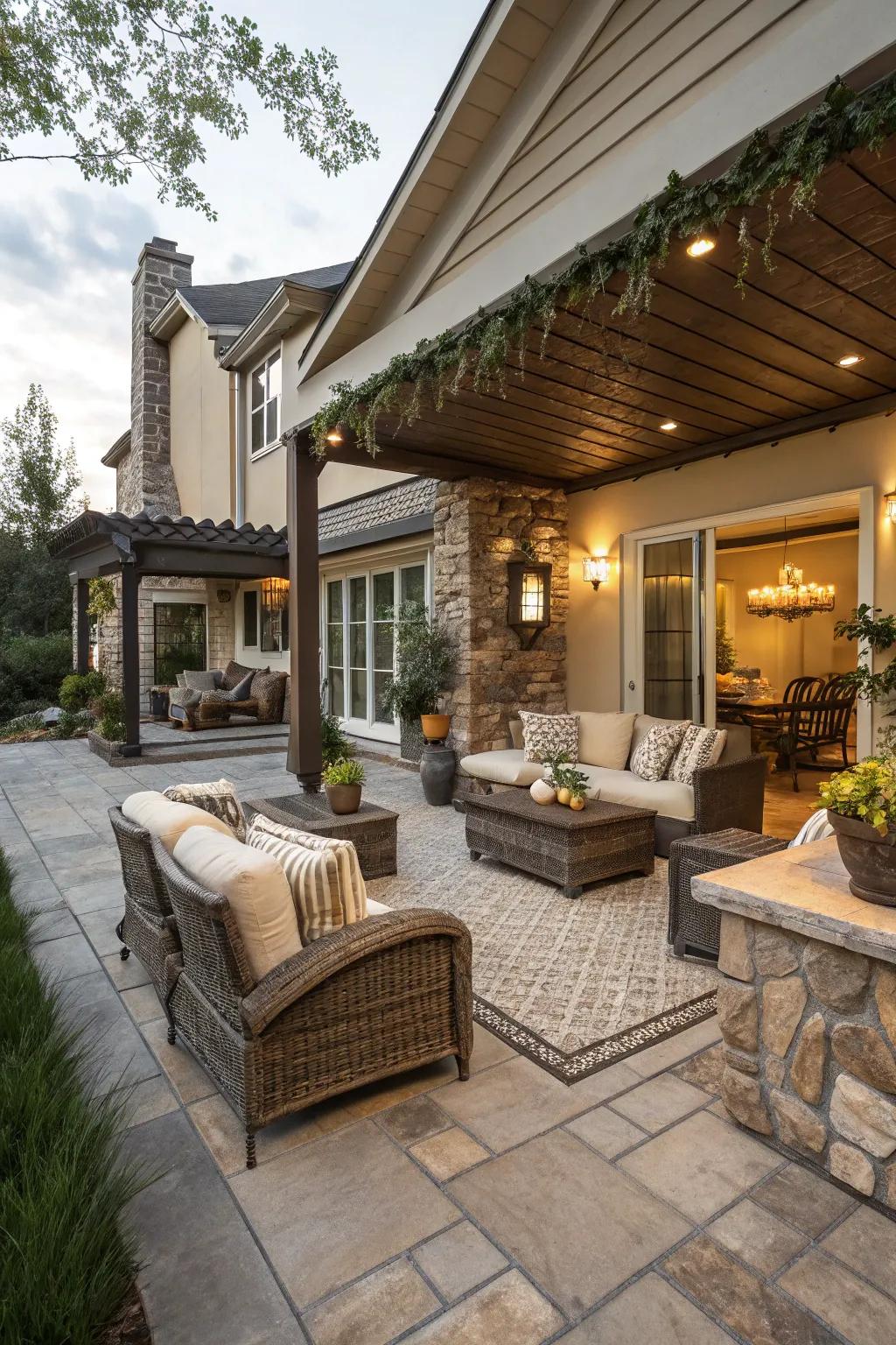 Seamless inside-outside areas improve living spaces.