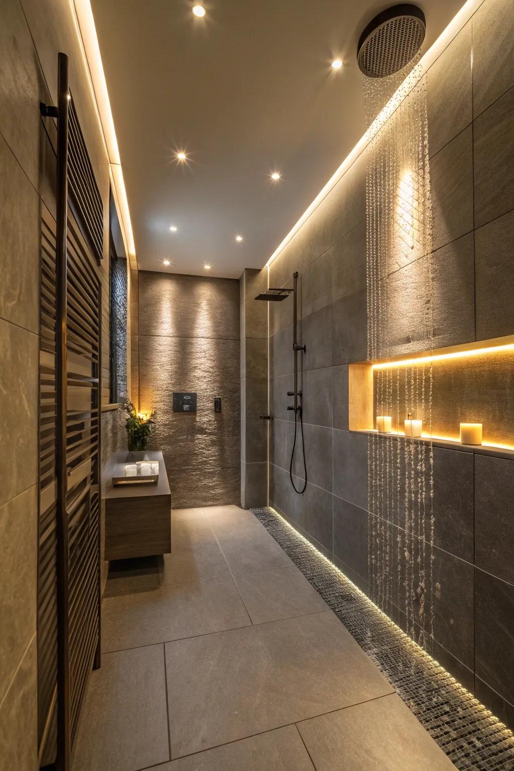 Lighting defines the mood and highlights design features.