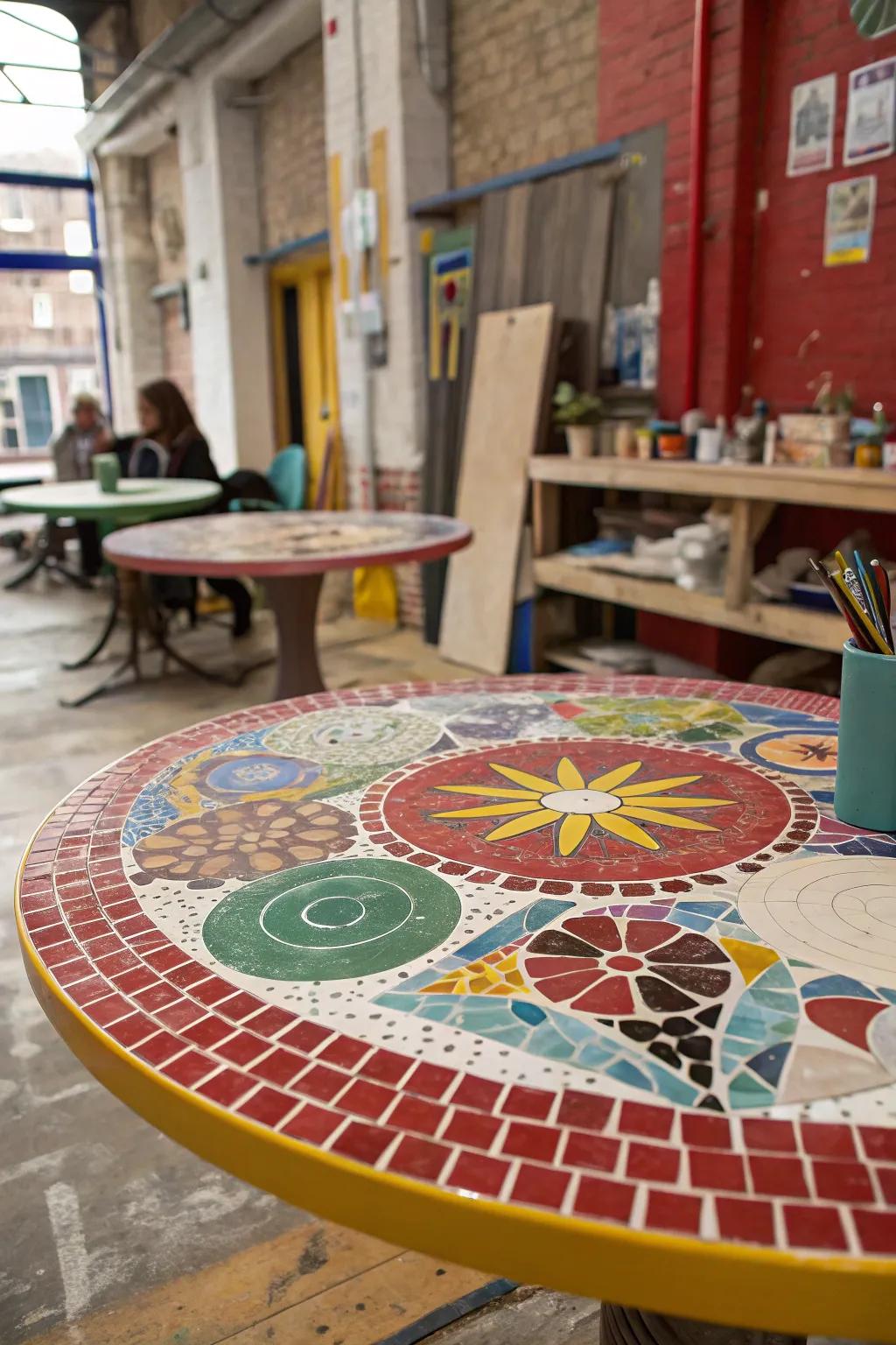 An eclectic mosaic design injects mirth and individuality into your decorating approach.