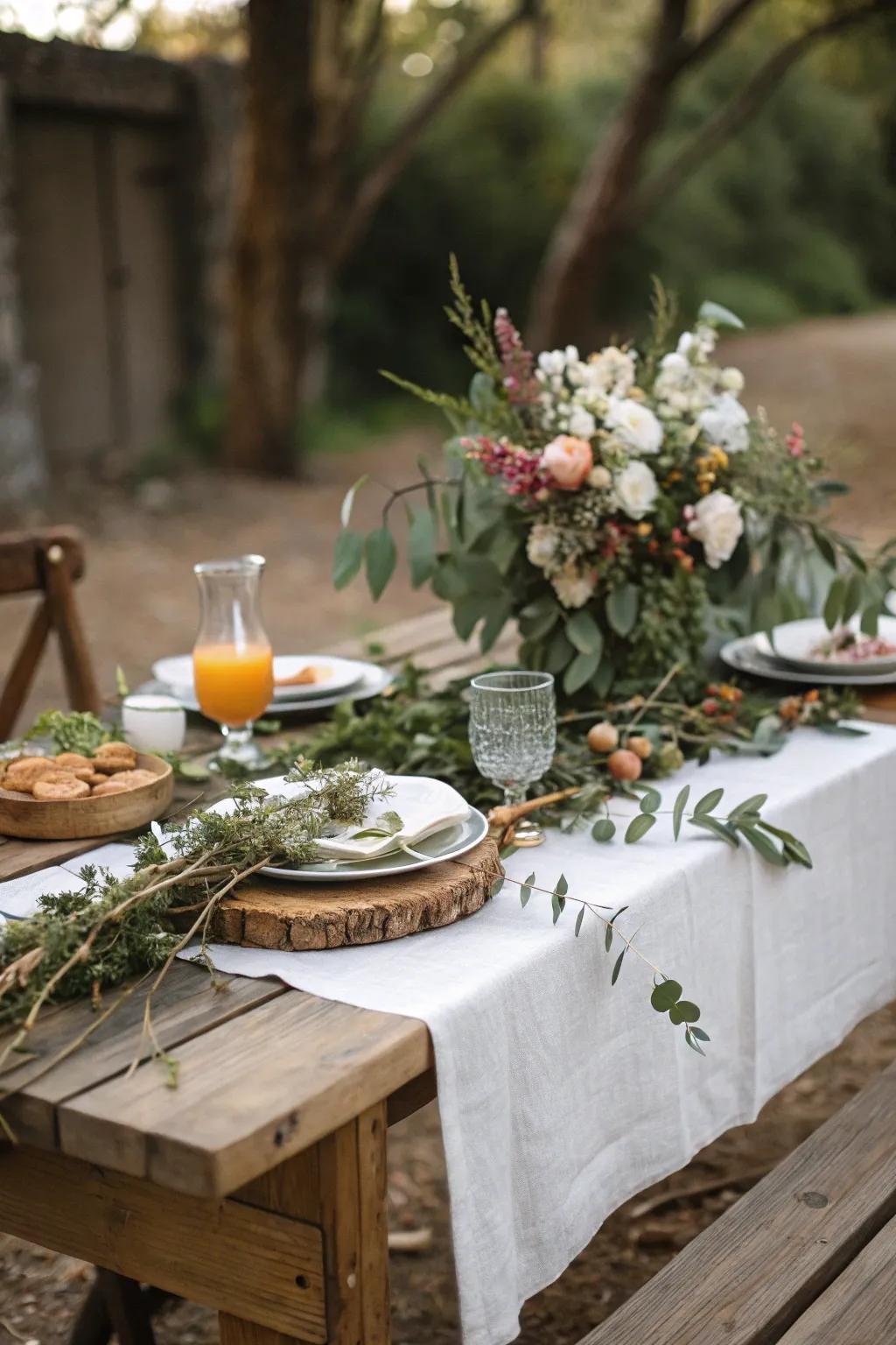 Natural components contribute freshness to the decor.