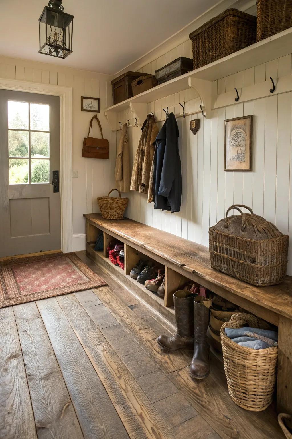 Used wood flooring brings country charm and helps the earth.