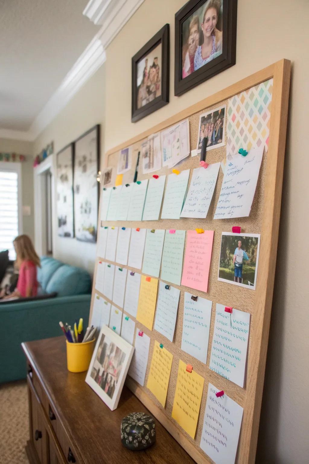 Interactive board for family engagement.