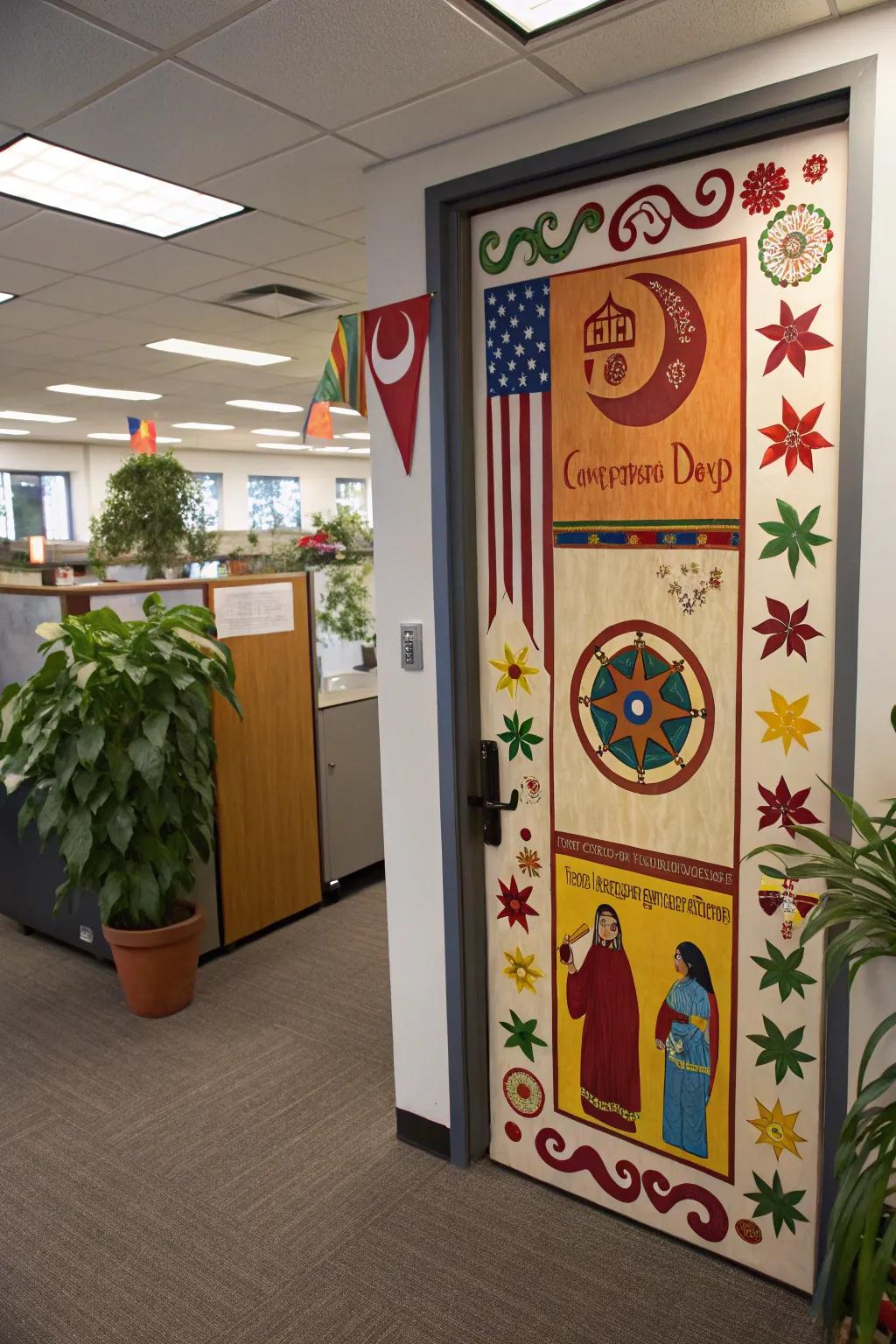 Celebrate diversity using a culturally themed door.