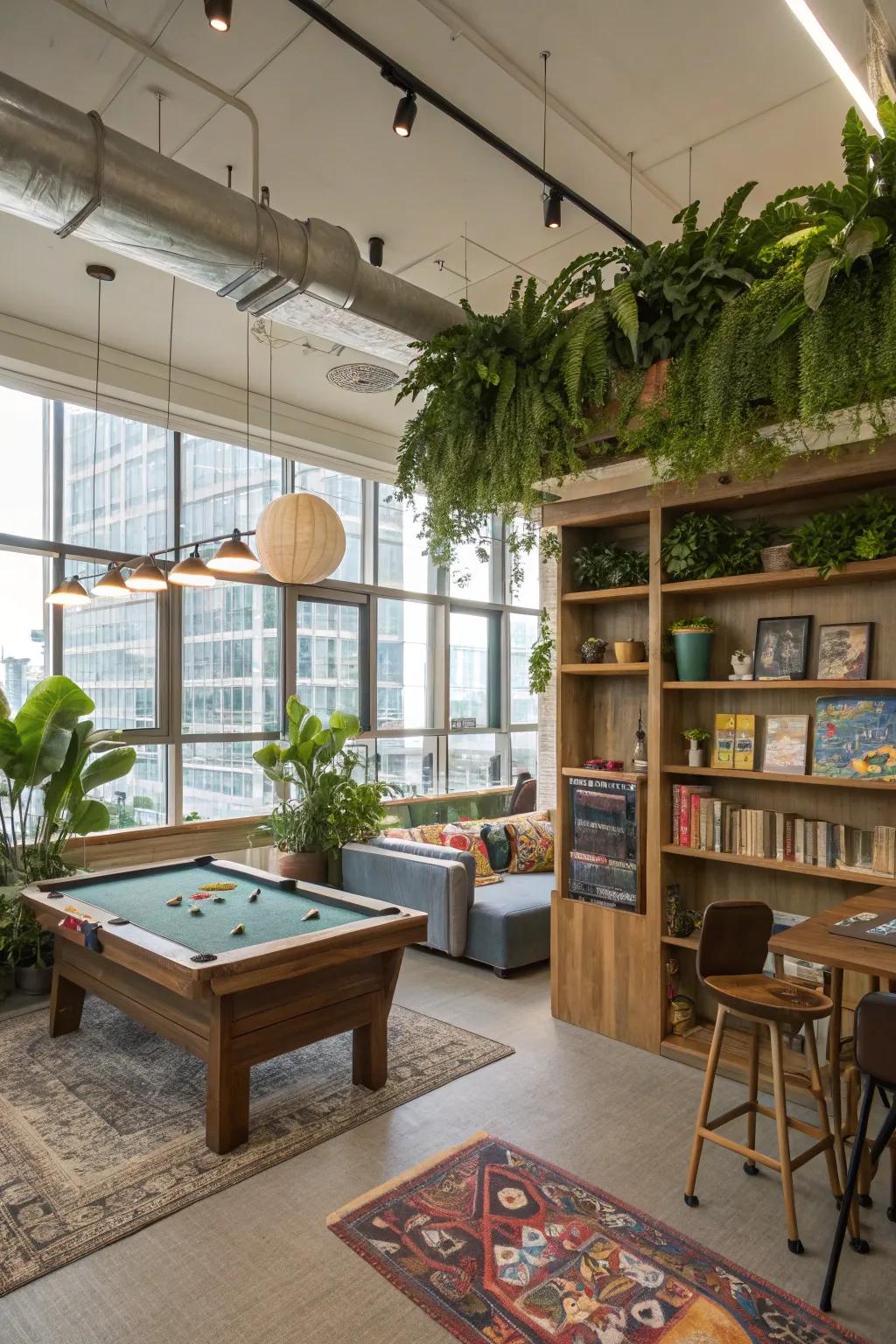 Nature bits give a fresh and chill feel to your game room.