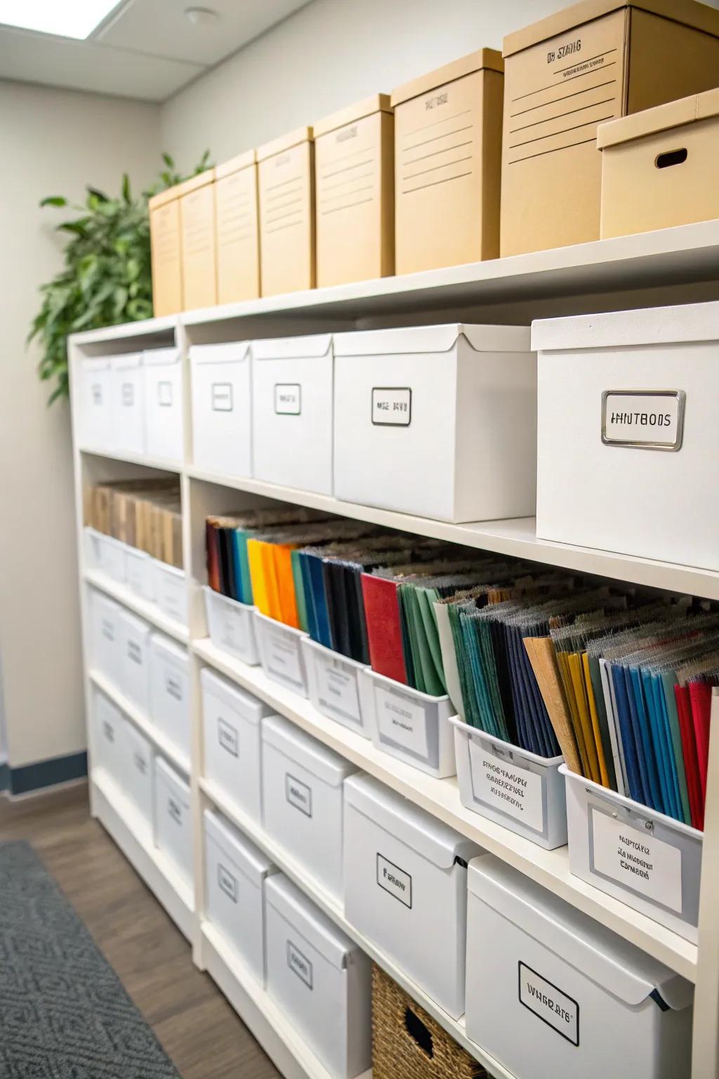 Labels bring clarity and order to your office storage.