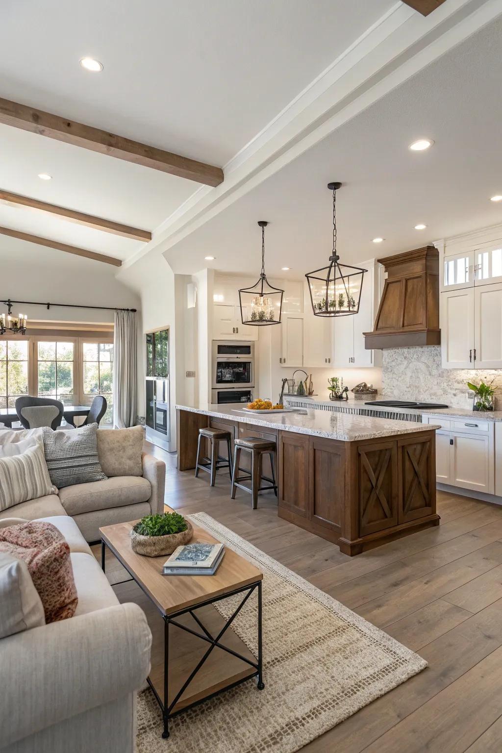 Unified design ensures a smooth flow from one space to another.