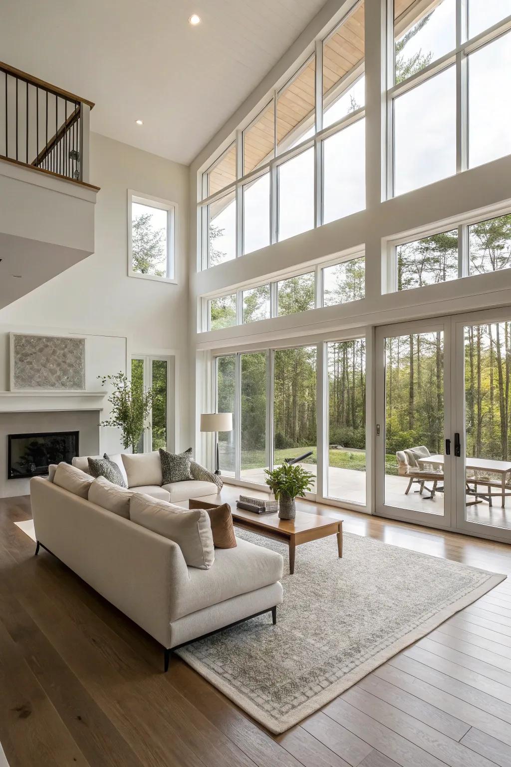 Minimalism enhances spaciousness and tranquility.