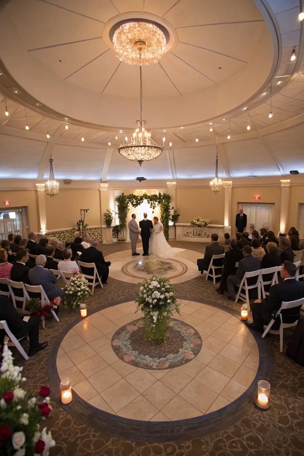 An intimate ceremony encircled, embracing all guests.