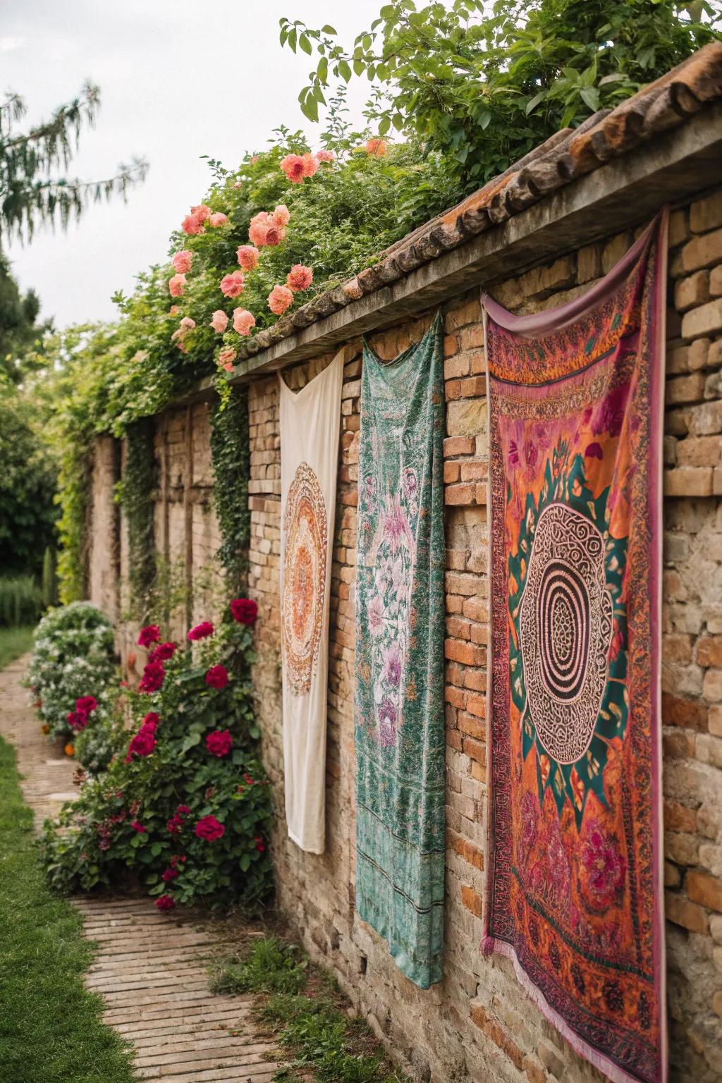 Textile hangings introduce warmth and texture.