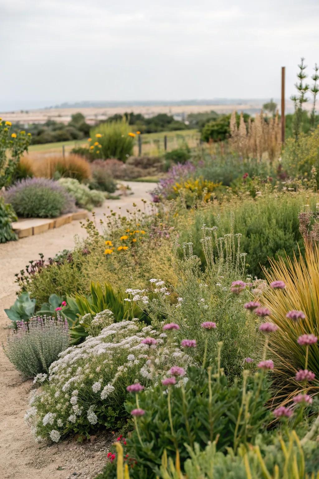 Eco-conscious plant selections amplify beauty with minimal upkeep.
