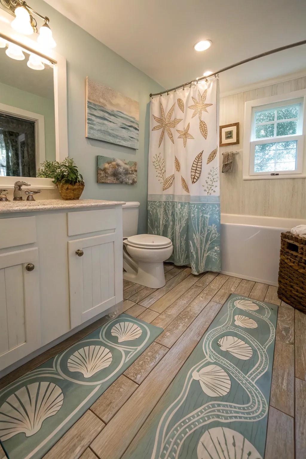 Nature-themes construct a soothing, outdoor-inspired atmosphere.