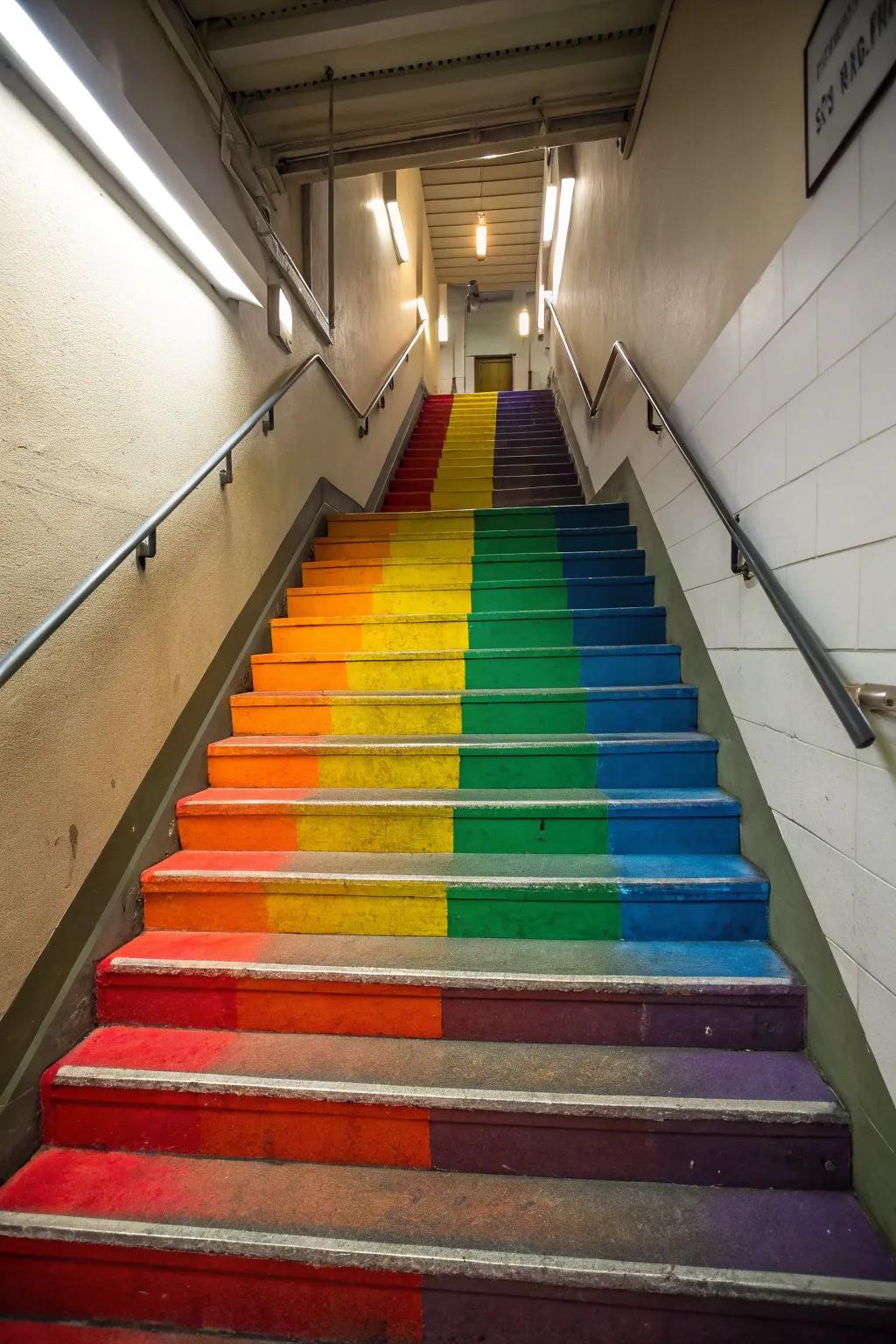With multi-colored risers, turn your steps into a cheerful journey.