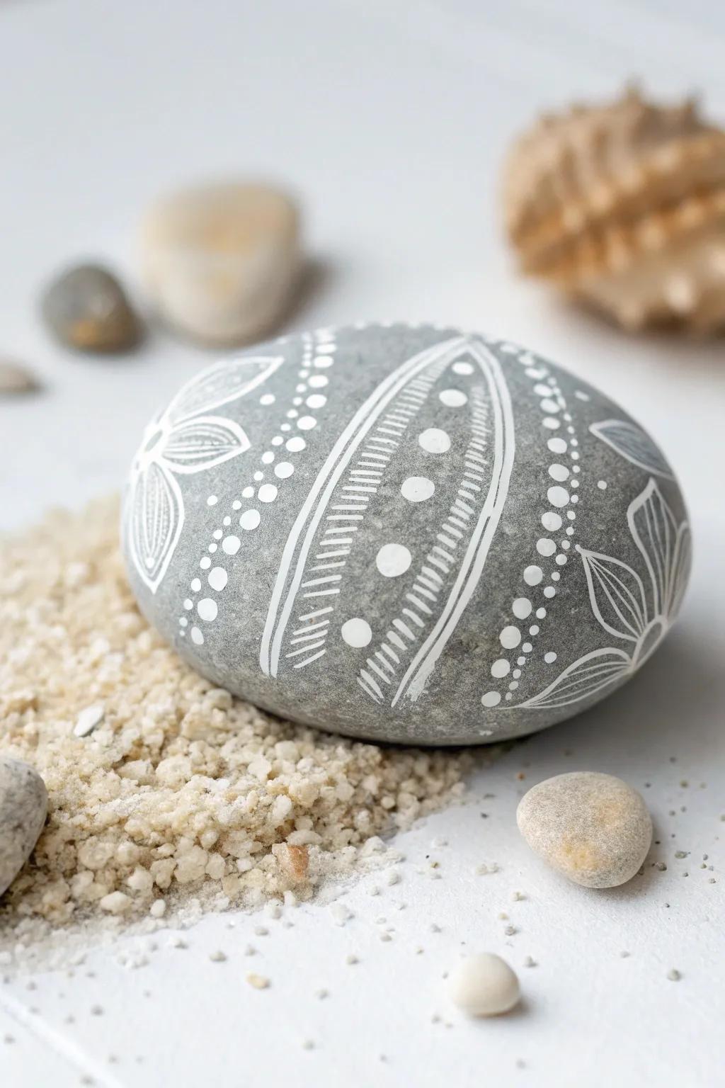 Discover tranquility in simplicity with these Zen-themed painted stones, ideal for your minimalist garden.