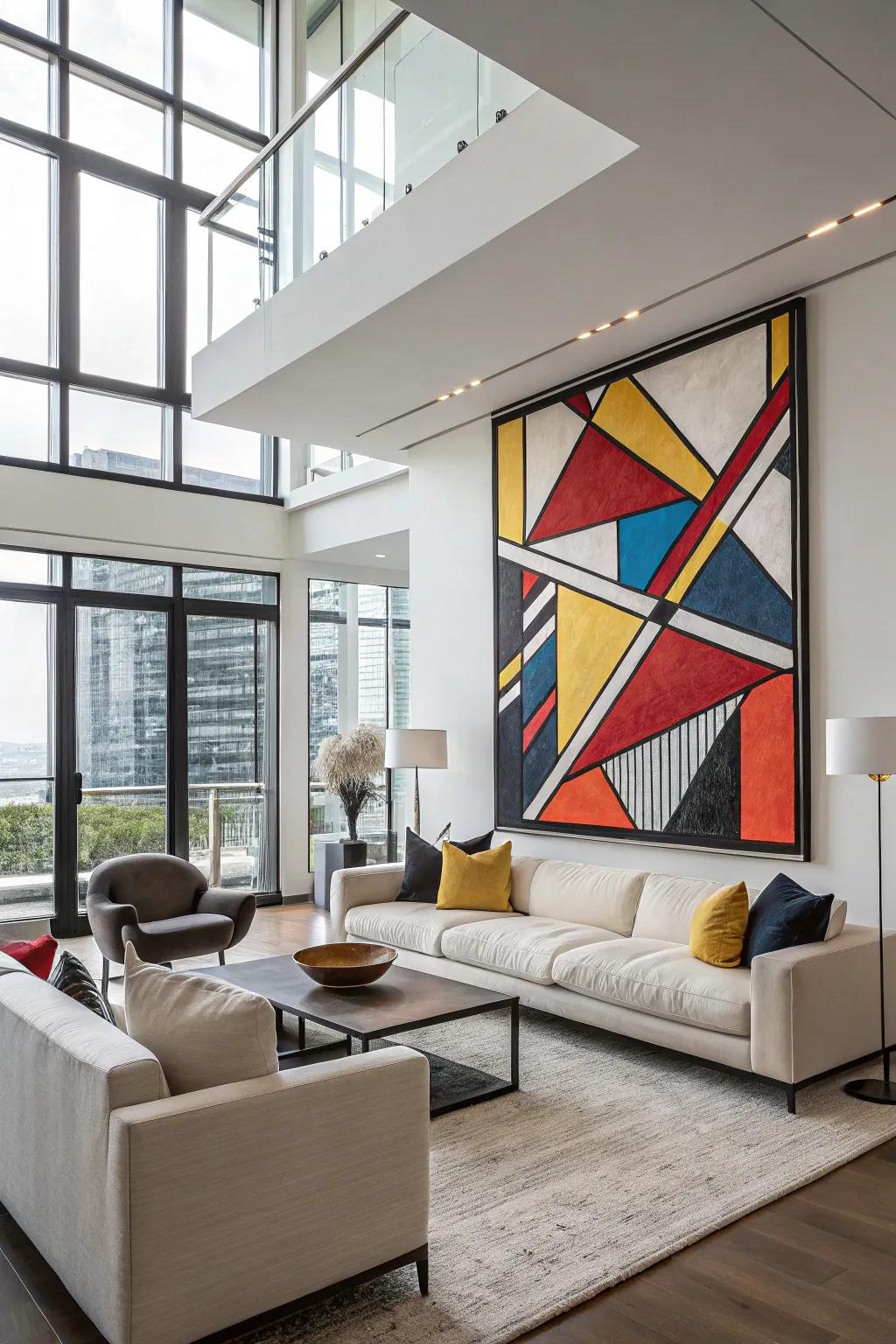 Structured artistry exhibiting a modern flair.