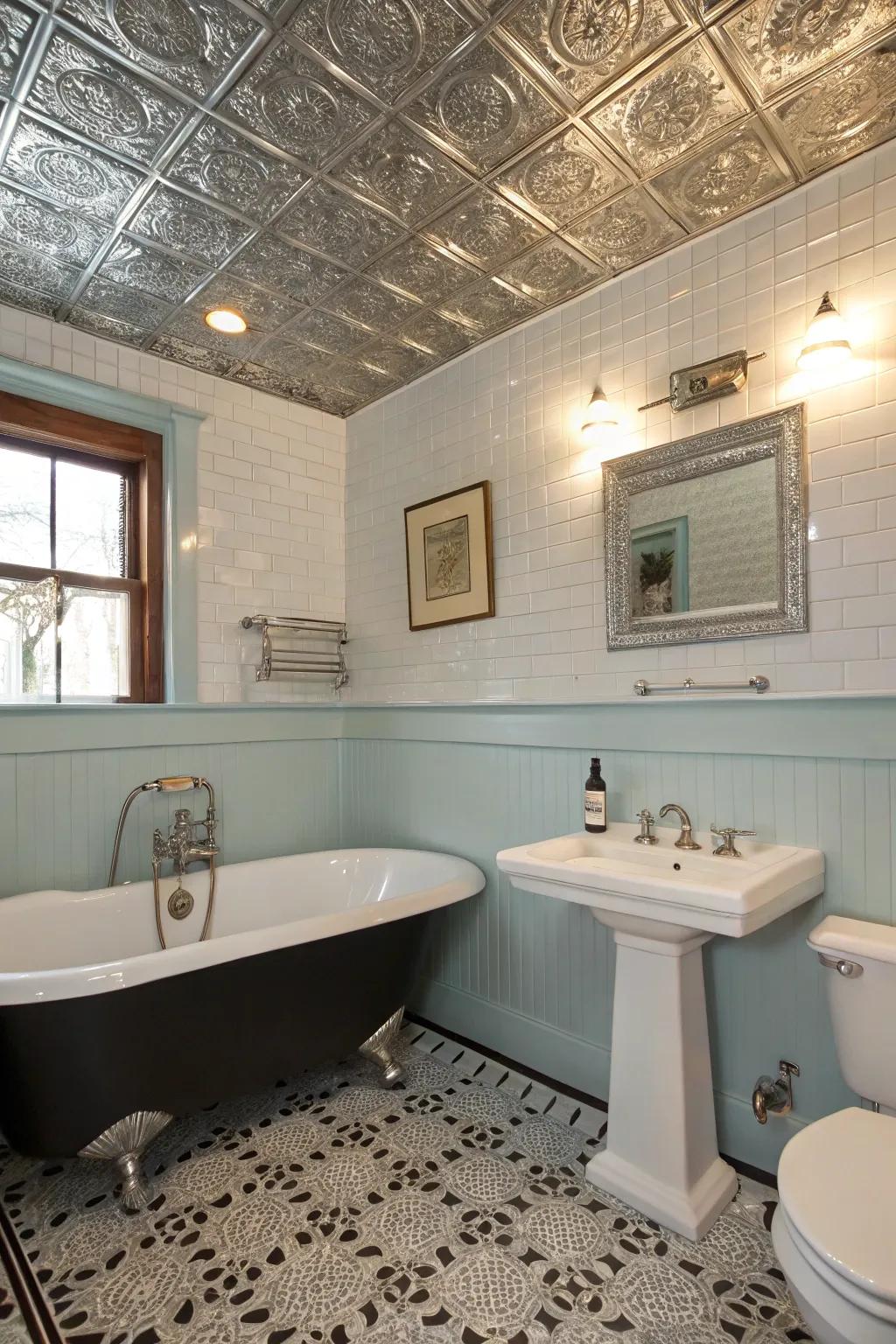 Pewter segments convey yesteryear glamour to any chamber.