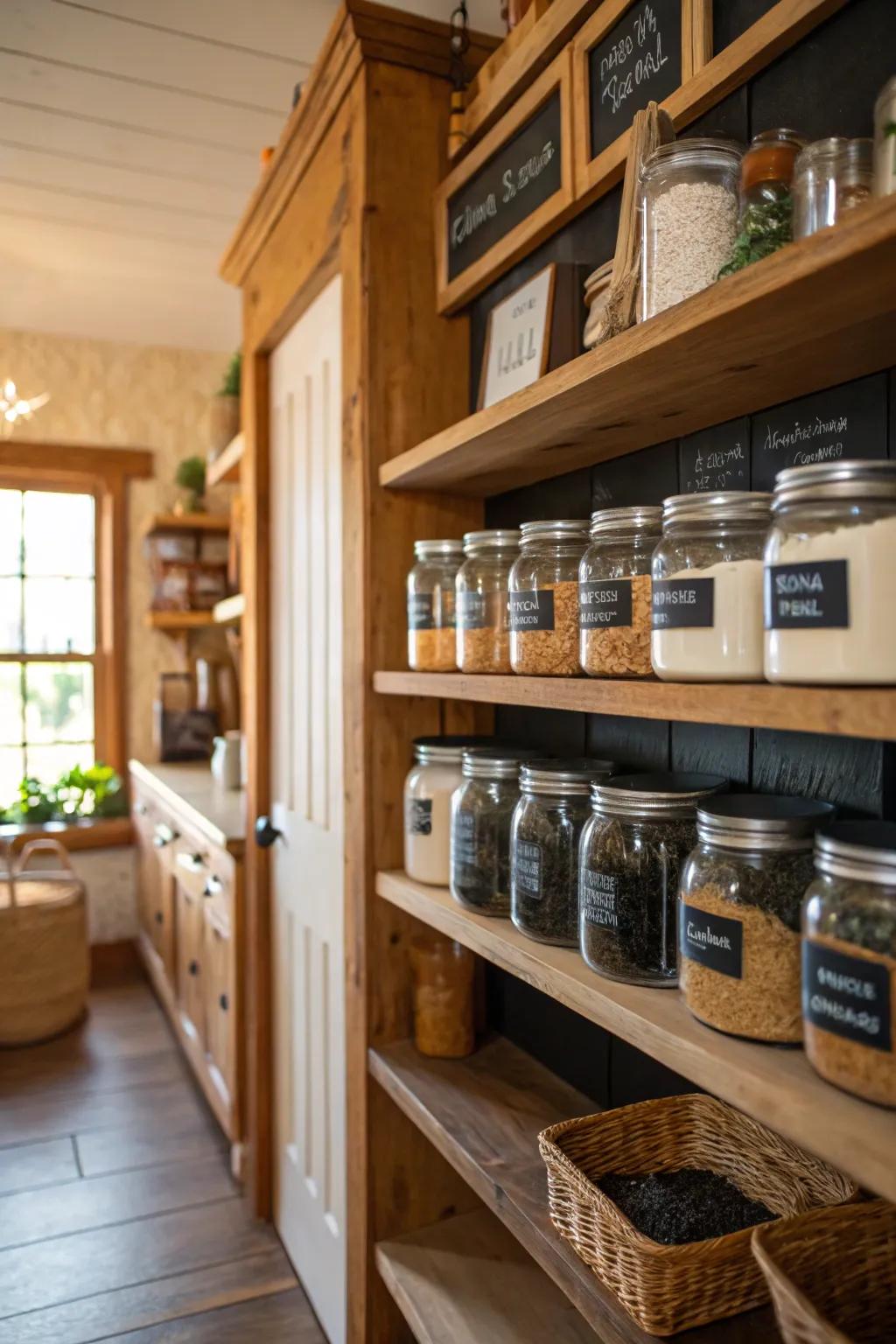 Chalkboard labels add a playful, personal touch.