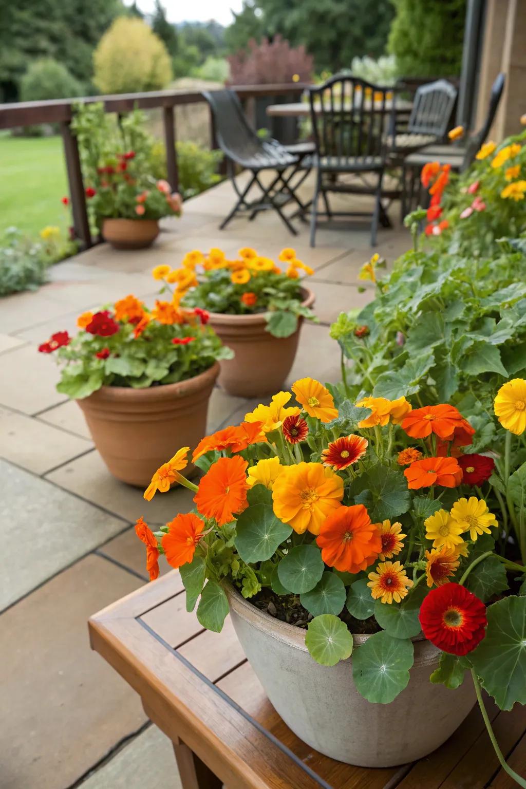 Edible flowers contribute vibrant beauty and cooking versatility.