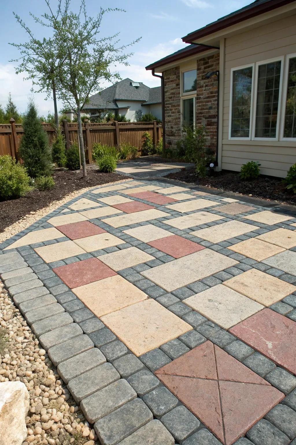 Figured paving stones contribute a creative element to your patio.