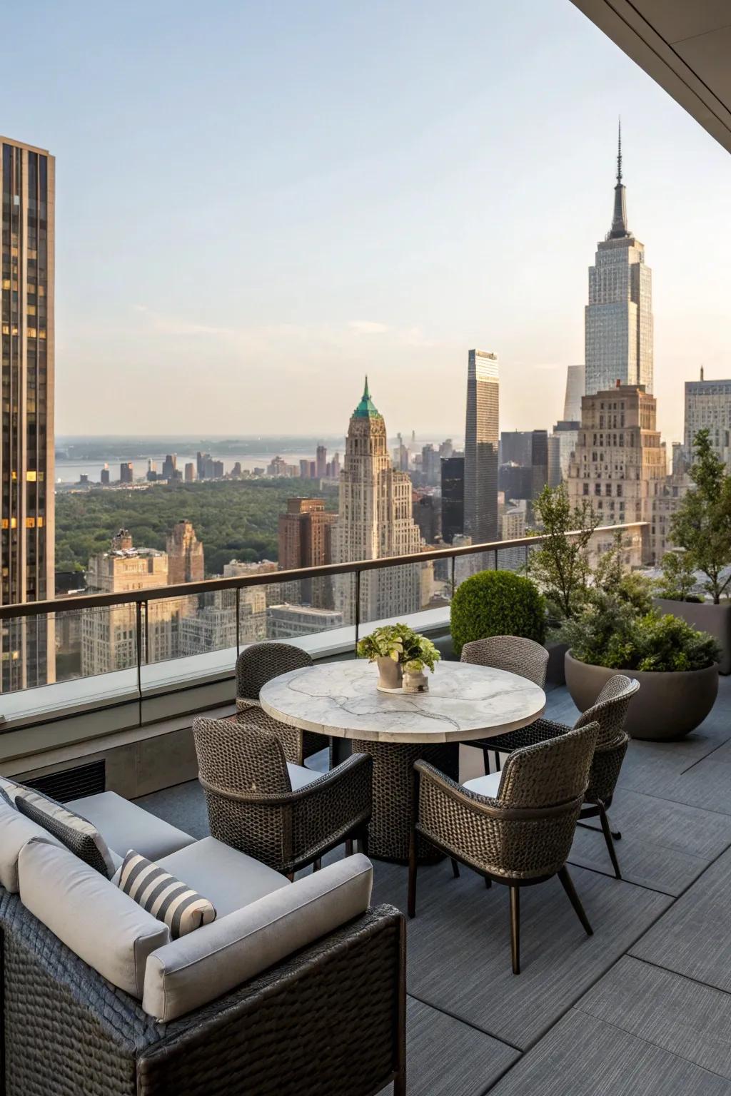 Outside areas improve penthouse living.