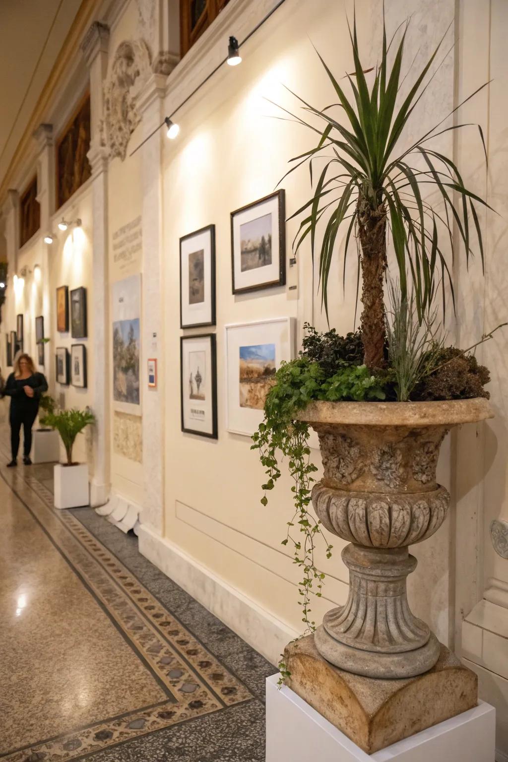 Transform plants into art with sculptural stands.