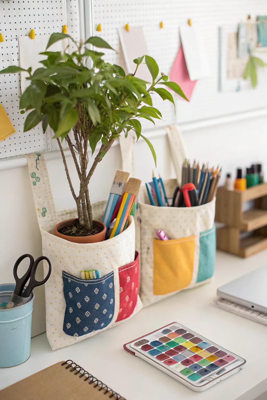 Textile compartments deliver both style and functionality.