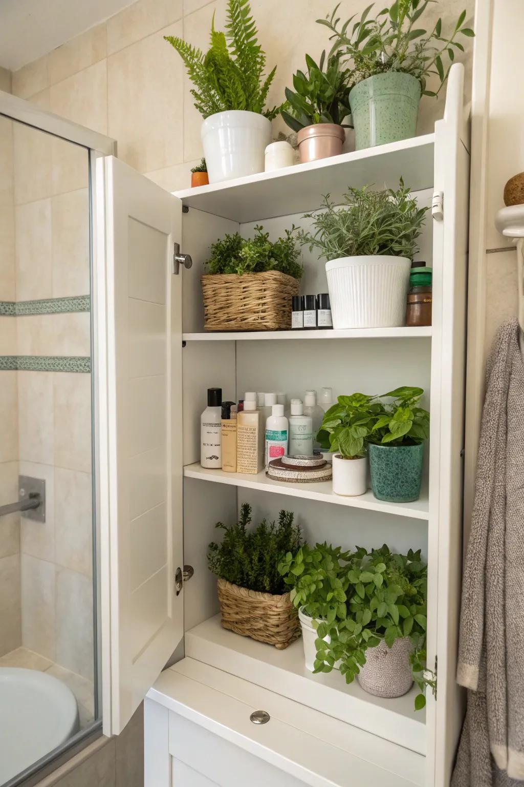 Open racks can become a stylish display for your cherished plants.