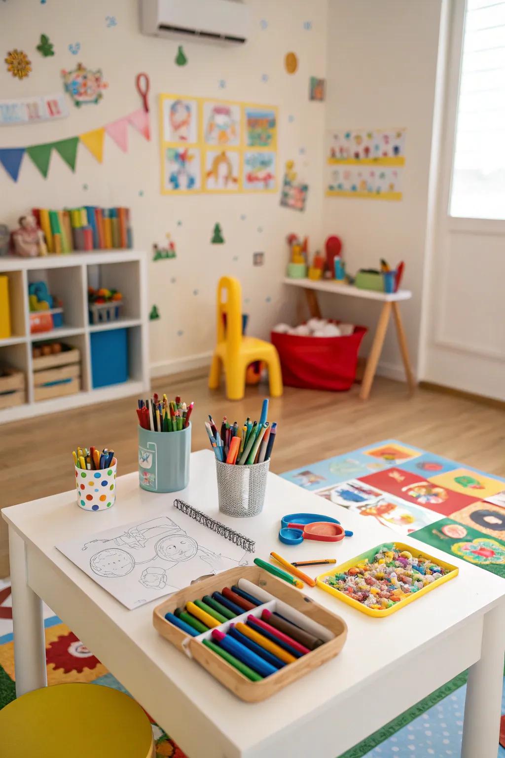 An arts and crafts spot best for creative ventures.
