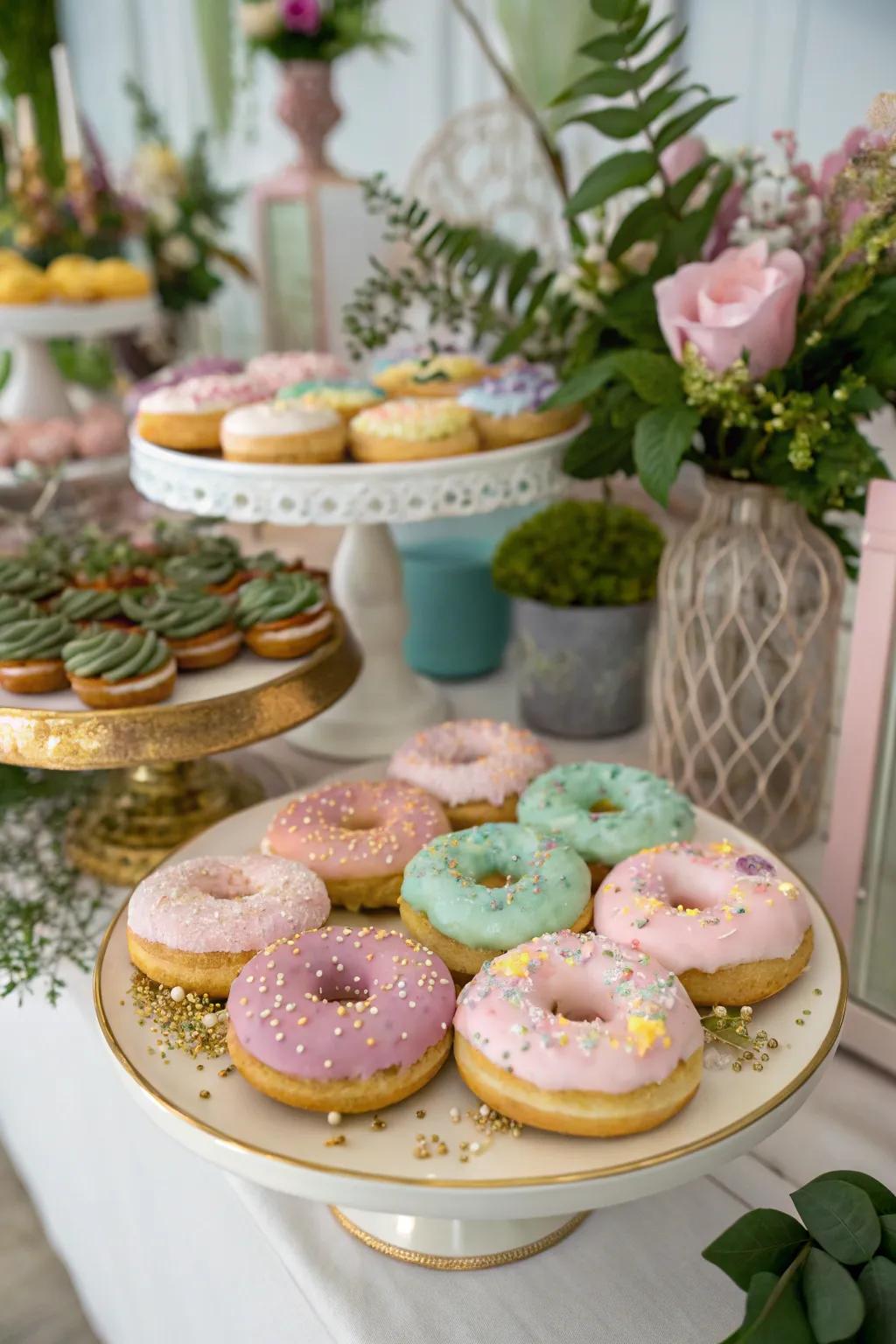 Glitter-dusted donuts add sparkle to your dessert offerings.