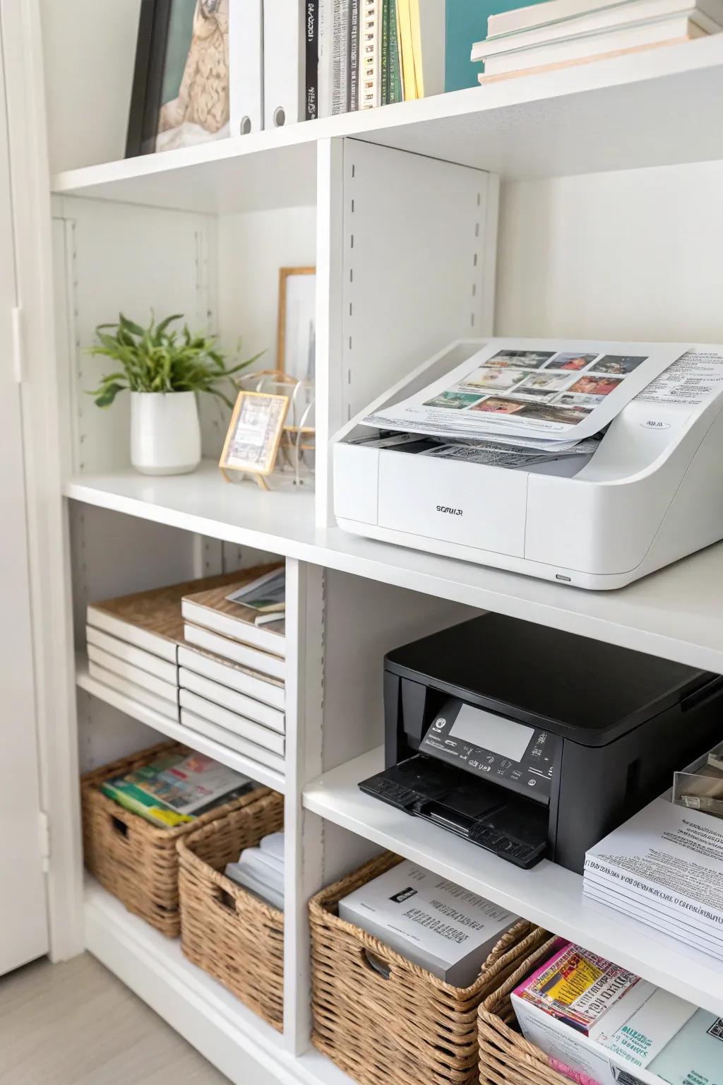 Magazine holders are repurposed for stylish paper storage.