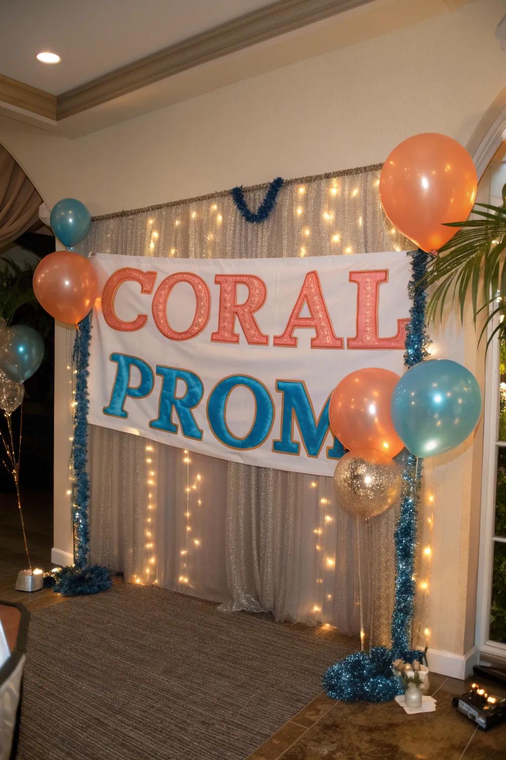 A personalized sign makes your prom uniquely yours, marking the night with special memories.